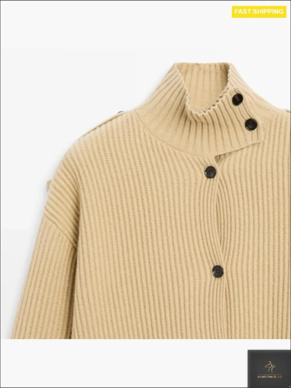 Cropped Cardigan Turtleneck Sweater Button Front Open Knit Coat Y2K Chic